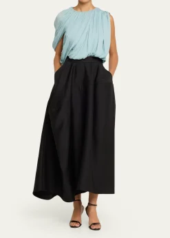 HeirlomeMarie Draped Silk Georgette Crop Top