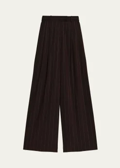 Helmut LangDouble-Pleated Wide-Leg Trousers