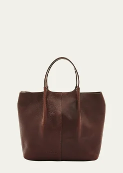 Il BisonteNina Small Pleated Leather Tote Bag