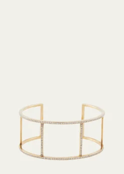 ILEANA MAKRI18K Yellow Gold Wire Cuff with Diamonds