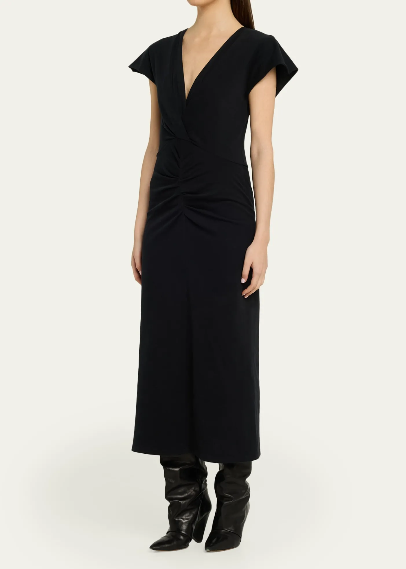 Isabel MarantNadra Gathered Waist Jersey Midi Dress