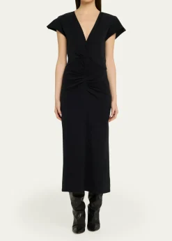Isabel MarantNadra Gathered Waist Jersey Midi Dress