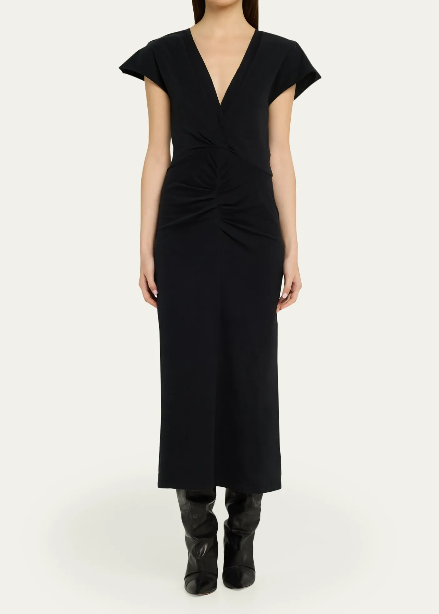 Isabel MarantNadra Gathered Waist Jersey Midi Dress