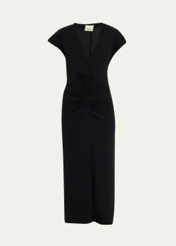 Isabel MarantNadra Gathered Waist Jersey Midi Dress