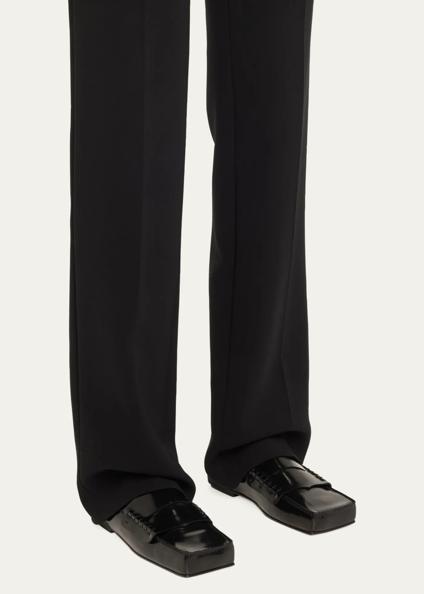 JacquemusLeather Square-Toe Penny Loafers
