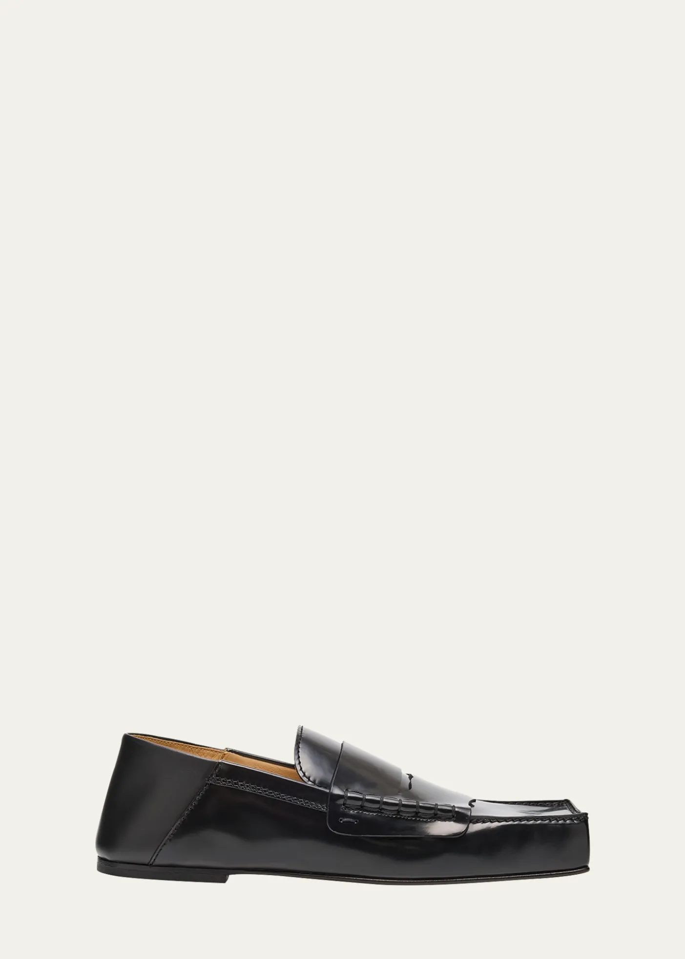 JacquemusLeather Square-Toe Penny Loafers