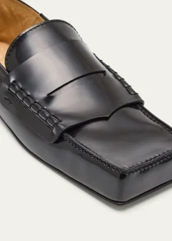 JacquemusLeather Square-Toe Penny Loafers