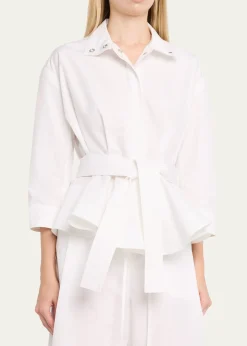 JacquemusThe Cabana Cotton Poplin Belted Shirt Jacket
