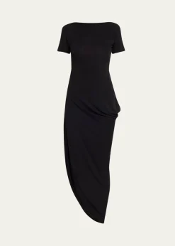 JacquemusThe Sole Draped Asymmetric Dress.