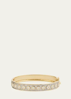 Jamie Wolf18K Yellow & White Gold Bezel-Set & Pave Diamond Hinge Bangle