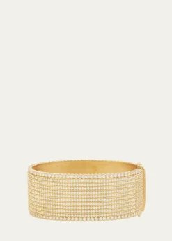 Jamie Wolf18K Yellow Gold Twelve Row Diamond Hinged Bangle