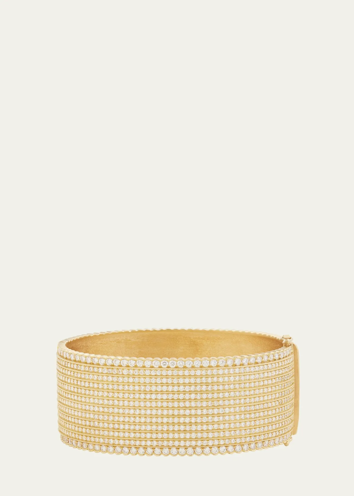 Jamie Wolf18K Yellow Gold Twelve Row Diamond Hinged Bangle