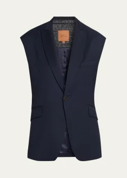 Jamie HallerThe Vested Sleeveless Single-Breasted Blazer