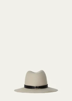 Janessa LeoneCorinne Belted Wool Fedora Hat