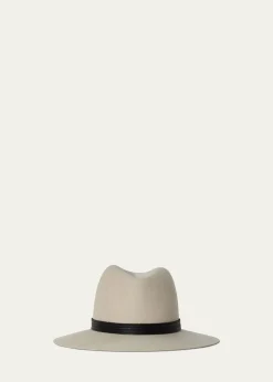 Janessa LeoneCorinne Belted Wool Fedora Hat