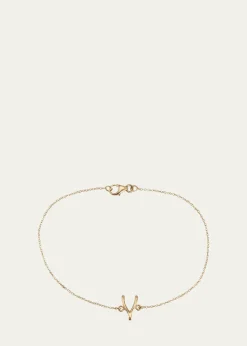 Jennifer Meyer18k Gold Mini Wishbone Chain Bracelet on a 14k Chain