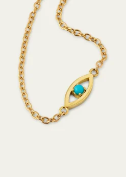 Jennifer MeyerMini Open Evil Eye Bracelet with Turquoise