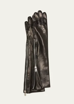 Jil SanderPatent Leather Zip Gloves