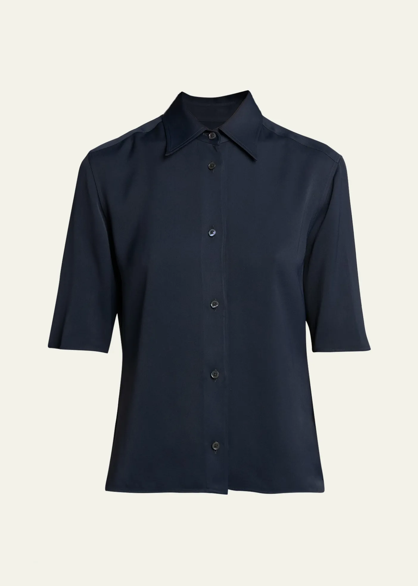 Jil SanderShort-Sleeve Viscose Button-Down Shirt