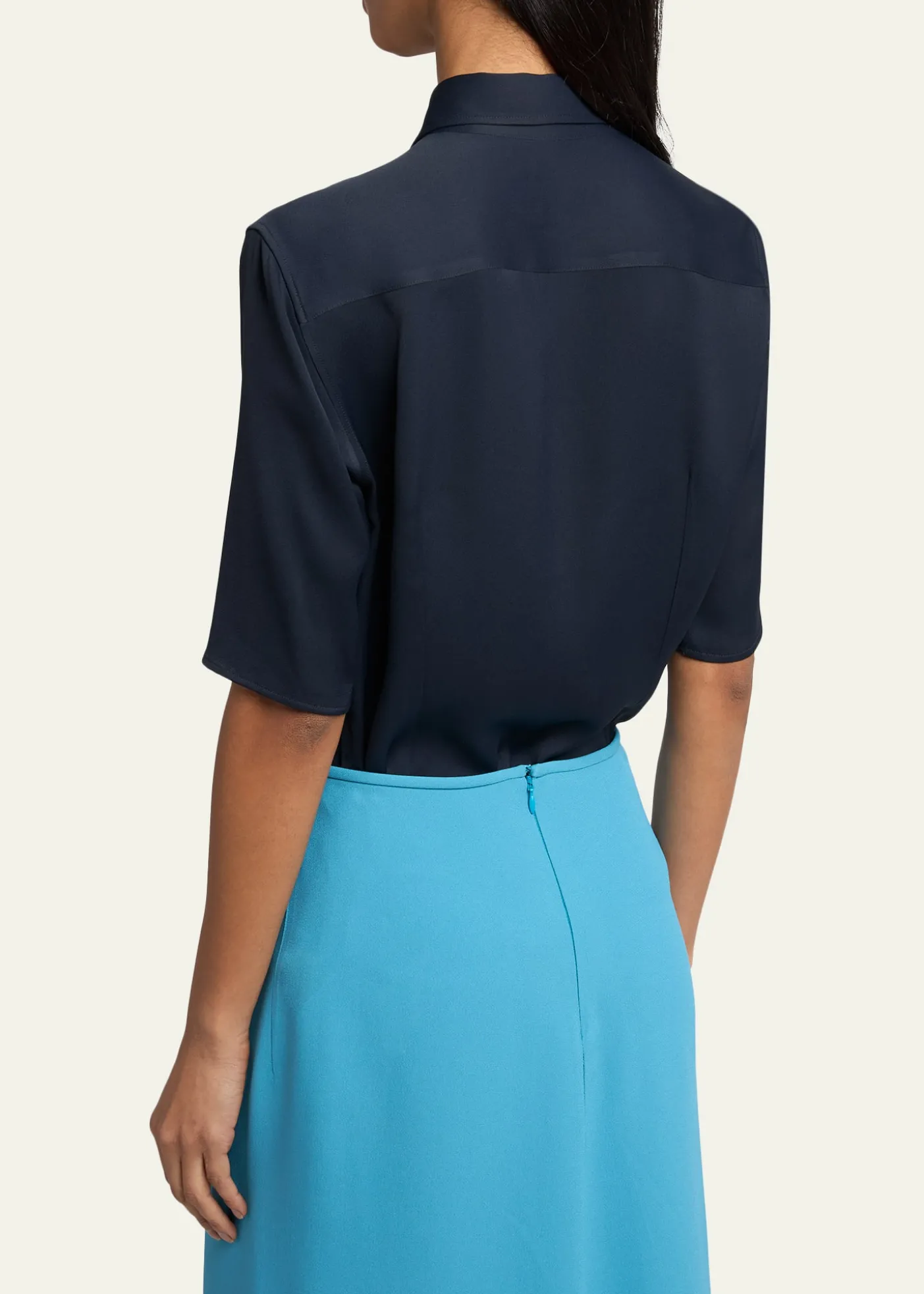 Jil SanderShort-Sleeve Viscose Button-Down Shirt