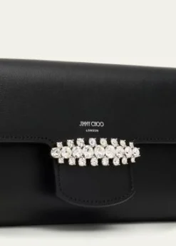 Jimmy ChooBing Crystal Smooth Leather Wallet