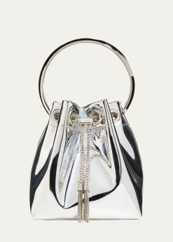 Jimmy ChooBon Bon Mirror Fabric with Metal Handle