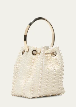 Jimmy ChooBon Bon Pearly Satin Bucket Bag