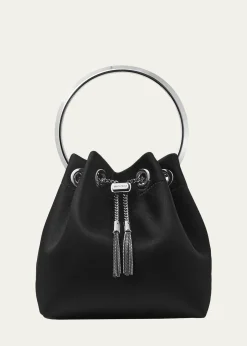 Jimmy ChooBon Bon Satin Bucket Top-Handle Bag
