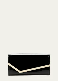 Jimmy ChooEmmie Flap Patent Leather Clutch Bag