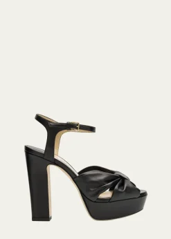 Jimmy ChooHeloise Leather Knot Platform Sandals