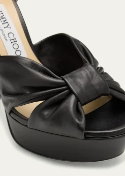 Jimmy ChooHeloise Leather Knot Platform Sandals