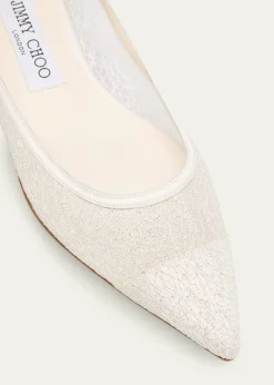 Jimmy ChooLove Floral Lace Pointed-Toe Flats