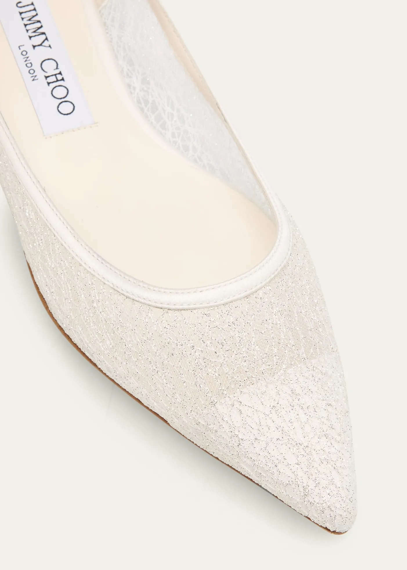 Jimmy ChooLove Floral Lace Pointed-Toe Flats