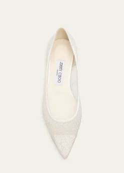 Jimmy ChooLove Floral Lace Pointed-Toe Flats