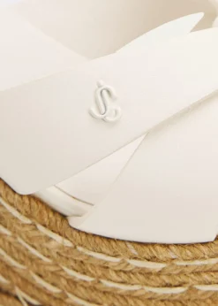 Jimmy Choo100mm Korra Leather Espadrille Platform Sandals