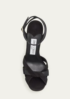 Jimmy Choo120mm Kove Mixed Leather Platform Sandals