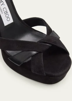 Jimmy Choo120mm Kove Mixed Leather Platform Sandals
