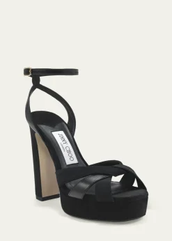 Jimmy Choo120mm Kove Mixed Leather Platform Sandals