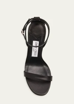 Jimmy Choo120mm Moza Leather Platform Ankle-Strap Sandals