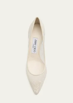 Jimmy Choo85mm Romy Lace Pointed-Toe Pumps
