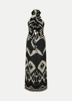 Johanna OrtizBuen Viento Crisscross Halter Wrap Midi Dress