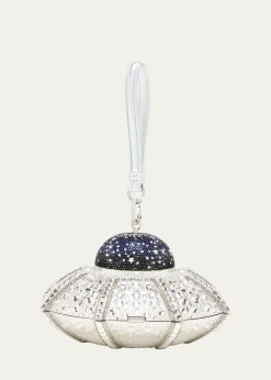 Judith Leiber CoutureUFO Orbiter Clutch Bag With Removable Wristlet Strap