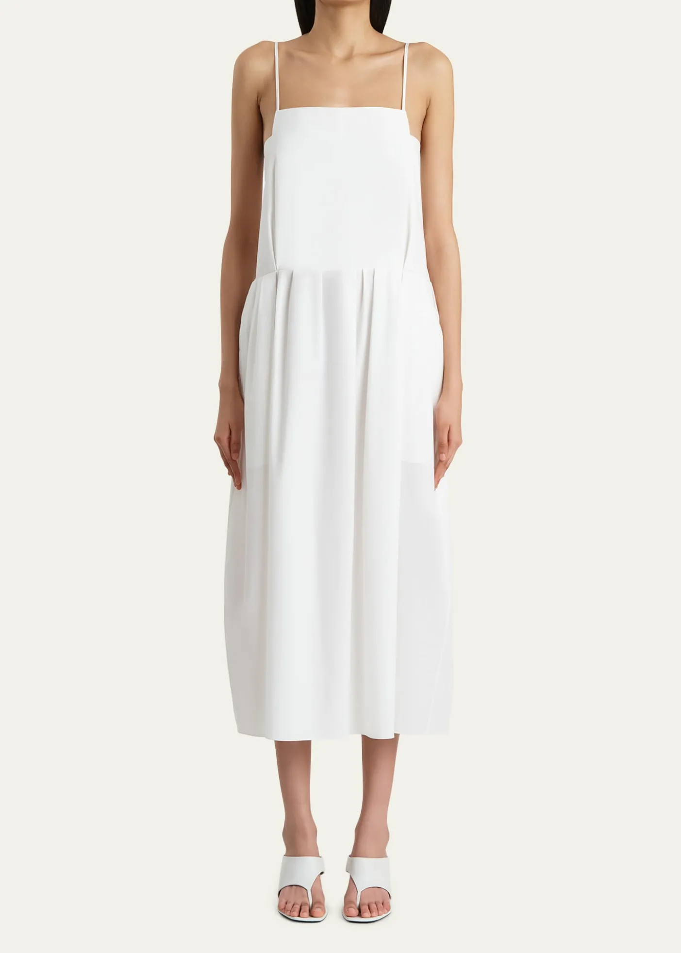 KhaiteAdira Sleeveless Pleated Midi Dress