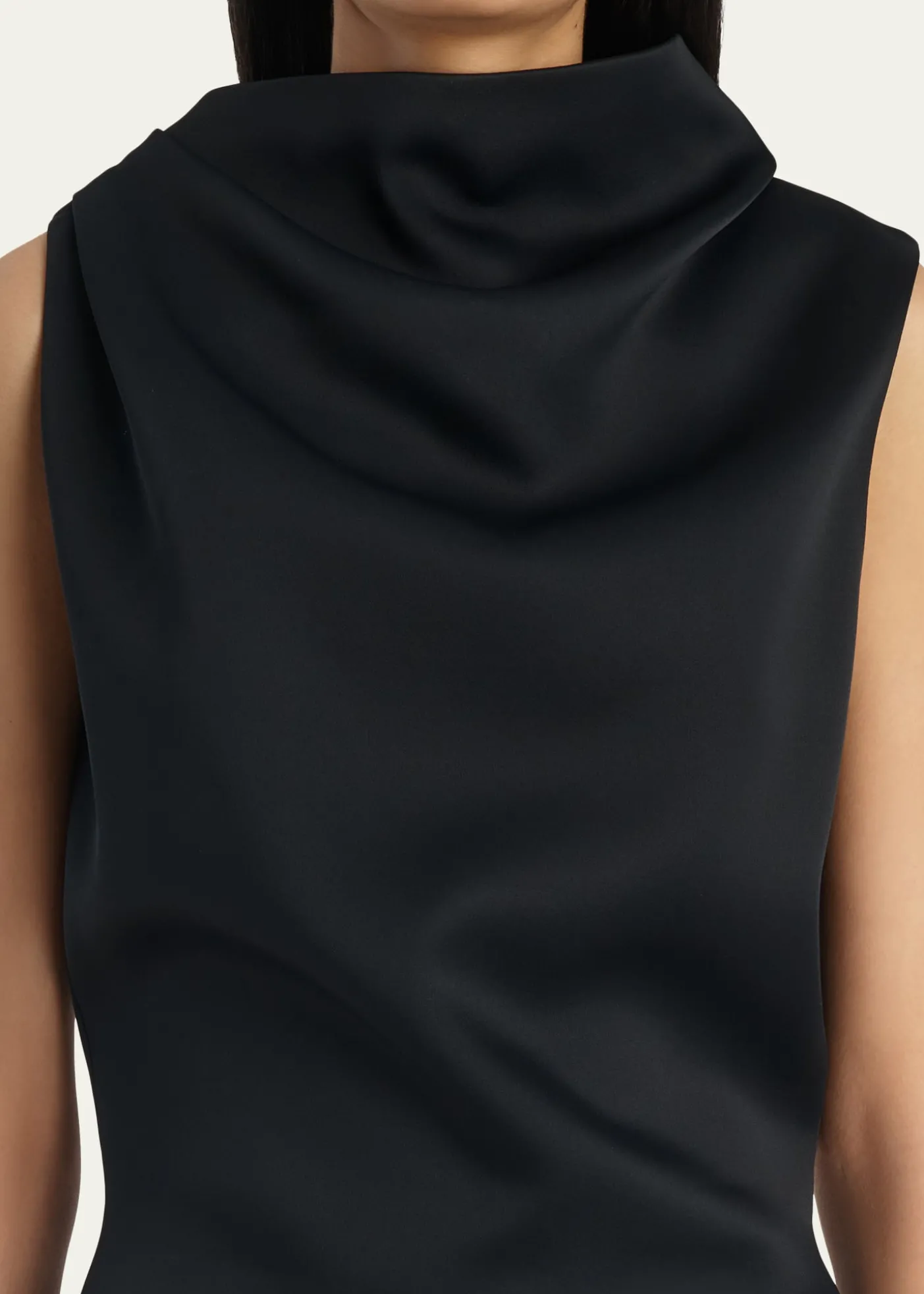 KhaiteAstor Cowl-Neck Sleeveless Mini Dress