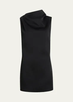 KhaiteAstor Cowl-Neck Sleeveless Mini Dress
