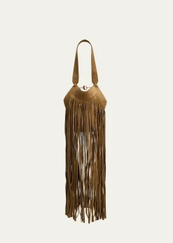 KhaiteLotus Nano Fringe Suede Tote Bag