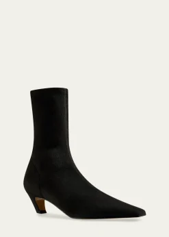 Khaite40mm Arizona Leather Ankle Boots