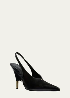 Khaite100mm Bella Leather Slingback Pumps