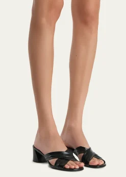 Khaite55mm Liria Leather Mule Sandals