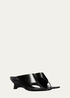 Khaite55mm Marlow Leather Thong Mules